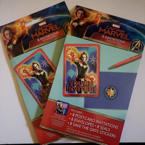 Captain Marvel Save the Date Invitations - Picture 1 of 3